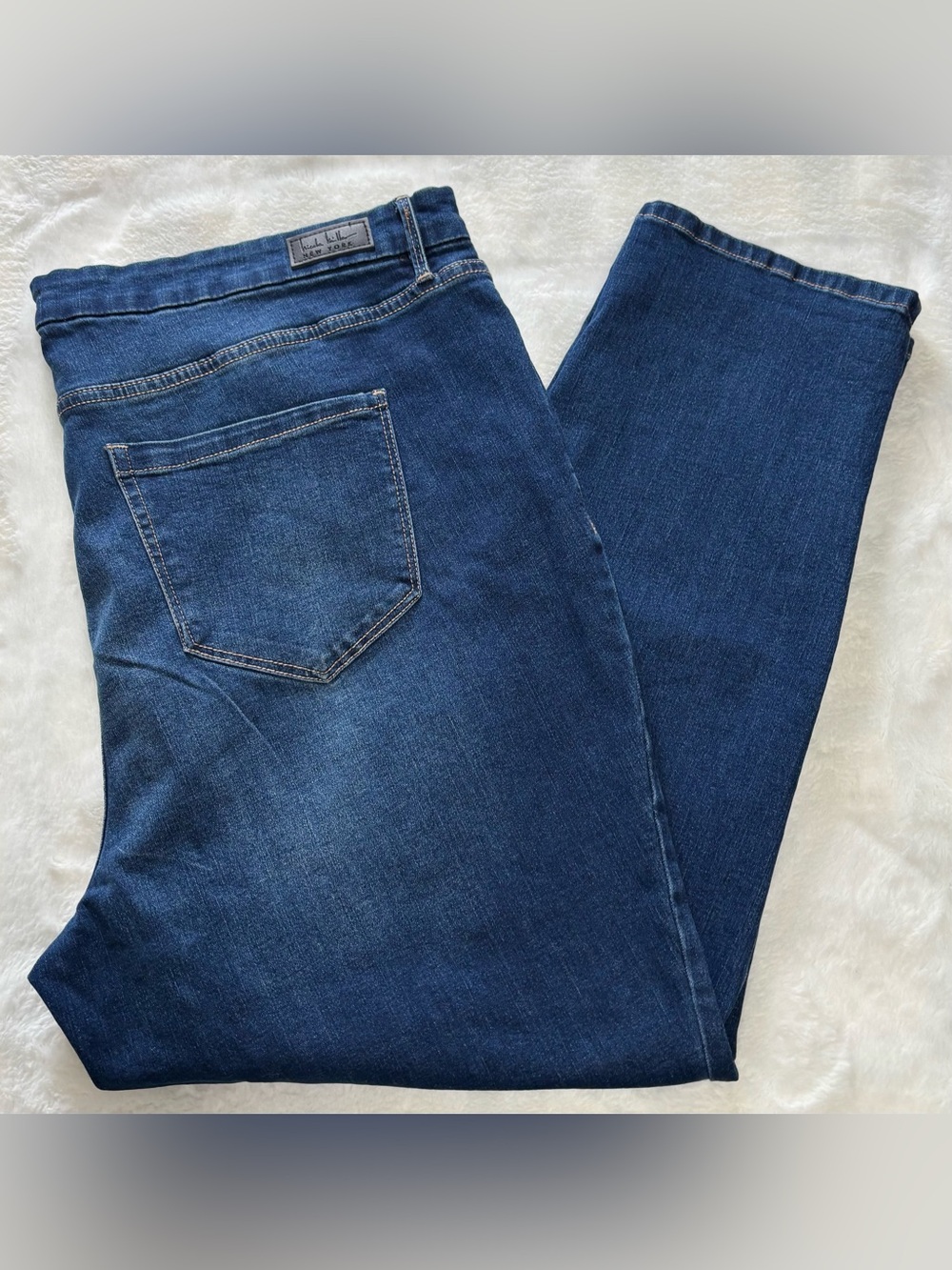 Nicole Miller New York Soho High Rise Ankle Skinny Jeans Wash Blue Plus Size 22